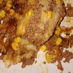 A picture of Corn beef lasagna.