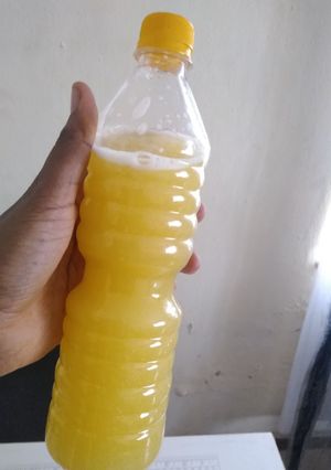 A picture of Homemade orange juice.
