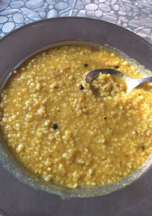 A picture of Wheat dalia with moong dal.