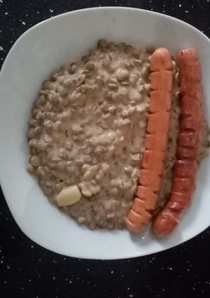 Lencsefőzelék mustárral recept fotója