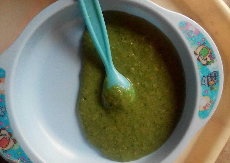 Resep Mpasi bubur nasi,ayam sayur 7+, Lezat Sekali