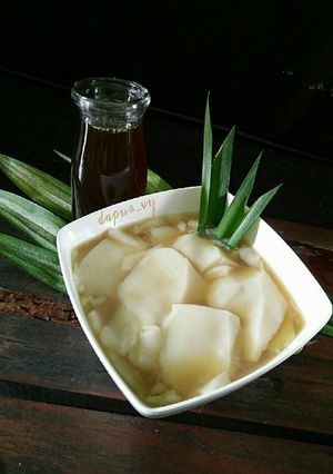 Foto resep KEMBANG TAHU Kuah Jahe (silky puding susu kedelai siram kuah jah