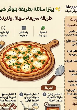 صورة لوصفة بيتزا سريعة مع زعتر بري
