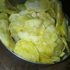 A picture of Homemade potato crisps.