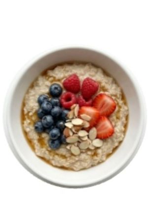 Hình của món Oatmeal with Berries & Nuts (Yến mạch cùng dâu và hạt).