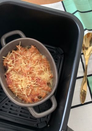 Une photo de ☆Gratin de Pâtes au Jambon, à l’Airfryer☆