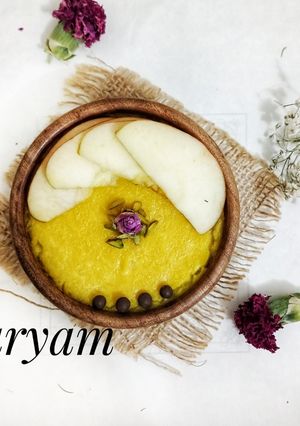 عکسی از دستور فرنی سیب با آرد برنج😍
