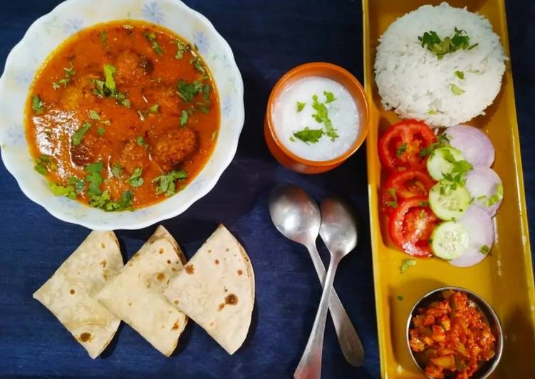 Simple Way to Prepare Super Quick Homemade Lauki kofta, rice and roti