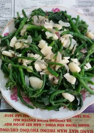 Hình của món Bông bí xào tỏi.