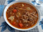 Una foto de caldo de soya