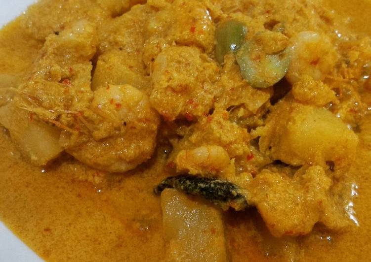 Resep Gulai udang plus kentang dan petai, Lezat Sekali