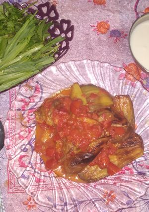 عکسی از دستور خوراک گوجه و بادمجان
