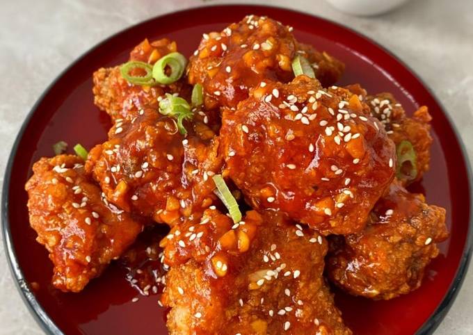 Resep Korean Fried Chicken Yangnyeom Tongdak 양념통닭 Oleh Phie Kitchen