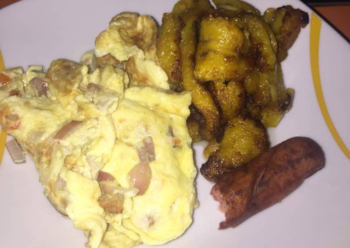 Fried Over ripped plantain and Egg