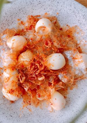 Hình của món Bánh Tráng Trộn Sa Tế Cay.