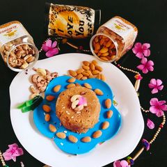 Badam halwa (Instant badam halwa A picture of Badam halwa (Instant badam halwa.