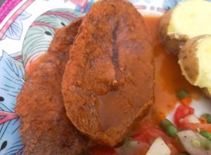 Una foto de Asado de carne pejerrey