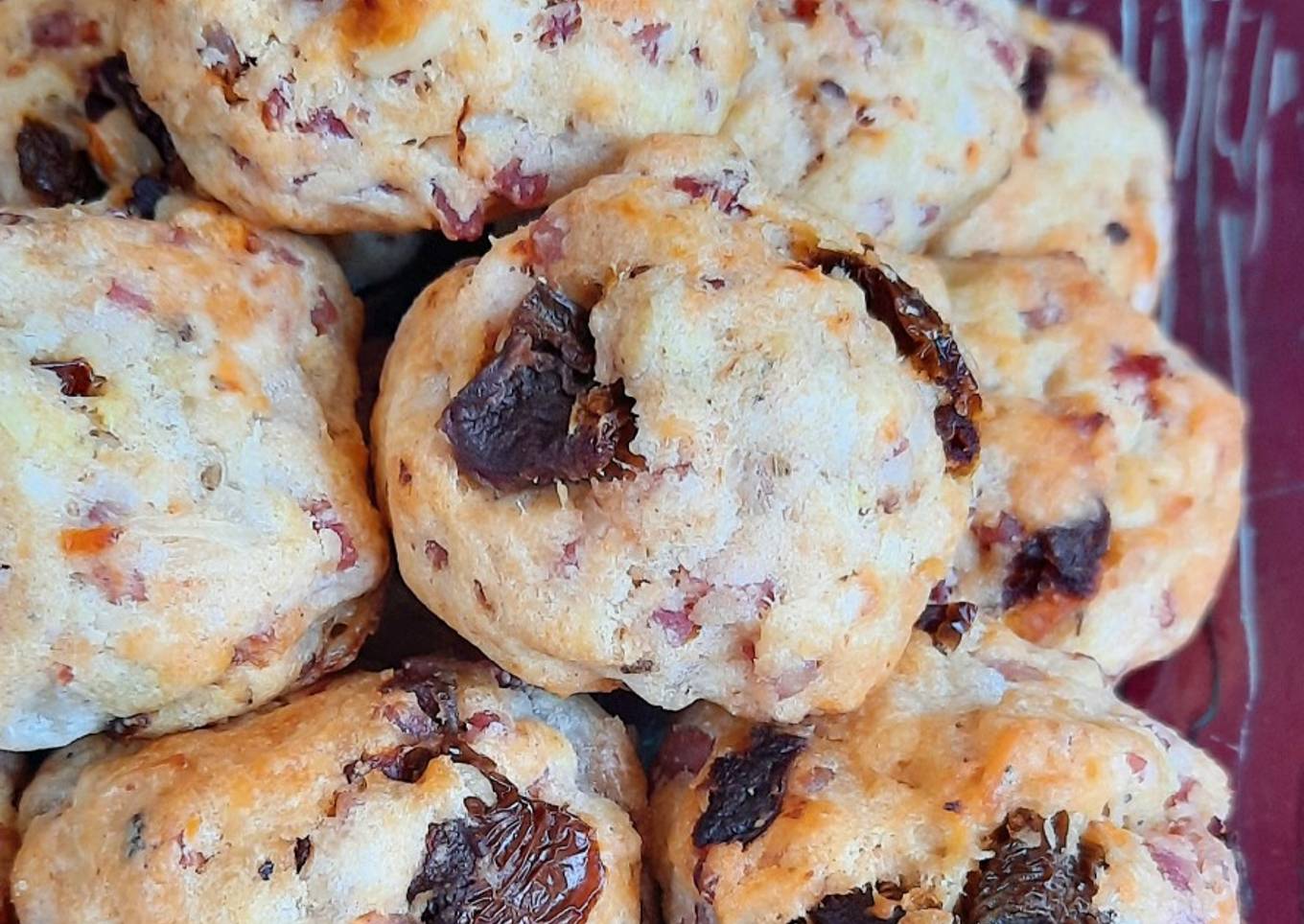 🥓Cookies lardons tomates séchées et mozza🍅