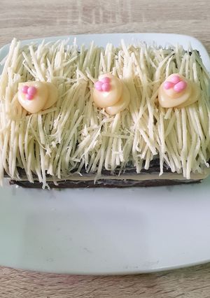 Foto resep Brownies kukus with cream durian & keju