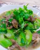 Tim heo xào mướp