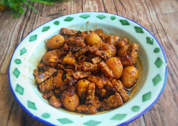 Telur Puyuh Tempe Bumbu Kecap