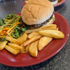 A picture of Angus beef burgers 🍔.