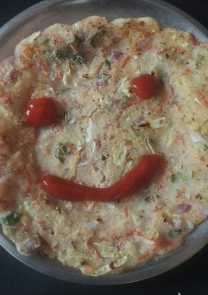A picture of Rawa mix veg cheela.
