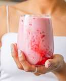 Batido de fresa y frambuesa