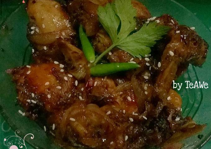 Ayam goreng mentega saos teriyaki