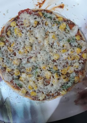 A picture of Crispy corn pizza.