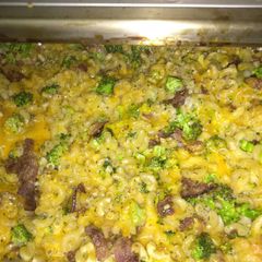 A picture of Bacon broccoli cheesy mac.
