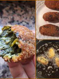 Una foto de Croquetas de espinaca y pera