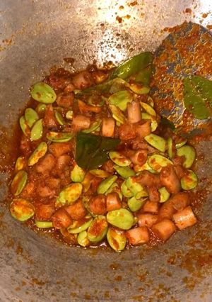 Foto resep Cumi asin pete balado