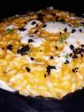 Risotto zucca, zola, olive, timo