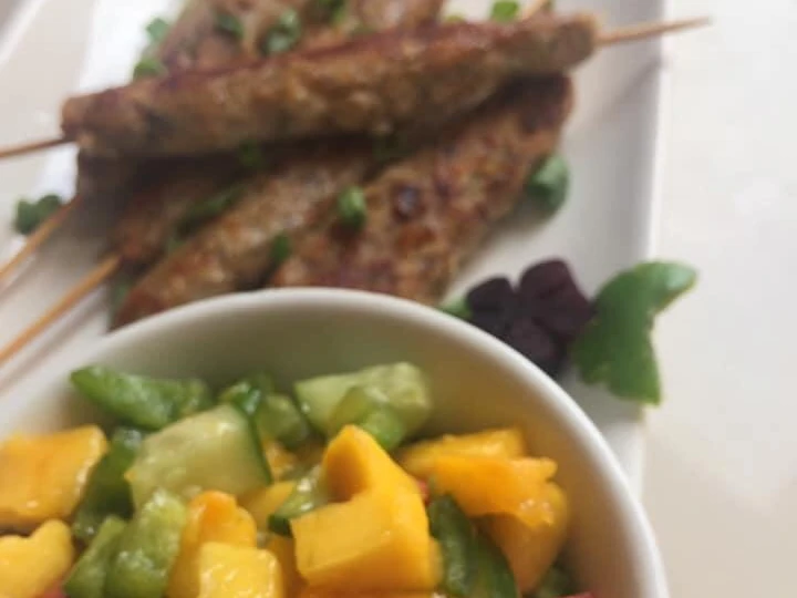 Easy Steps to Prepare Recipe Seekh Kebabs with mango salsa that is Really Delicious, Perfect}