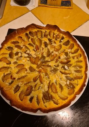 A picture of Easy Plum and Almond Cream Tart.