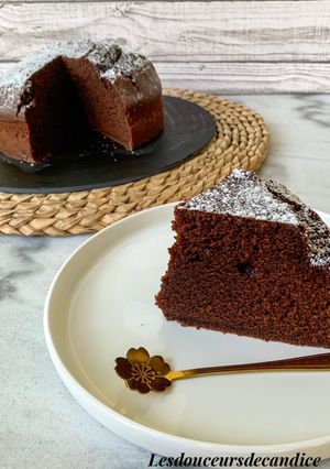 Une photo de Gâteau au lait chaud au chocolat