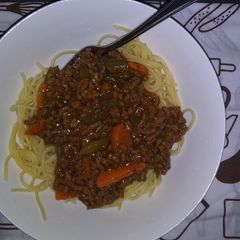 Quick meal Spaghetti and Mince A picture of Quick meal Spaghetti and Mince.
