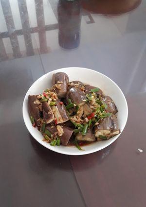Hình của món Cà hấp tương.