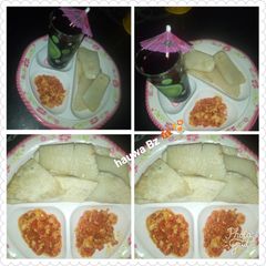 A picture of Plain Fried yam and egg sauce.