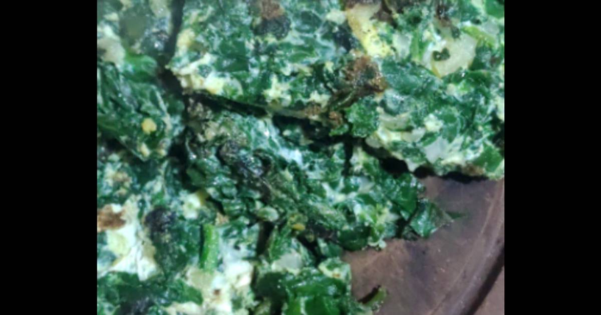 Tortilla de espinaca en la sartén Receta de Sofía Ortega Cookpad