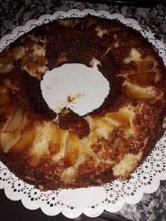 Una foto de Tarta de manzanas invertida económica