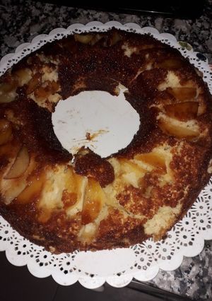 Una foto de Tarta de manzanas invertida económica