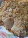 Rape en salsa, con gambas