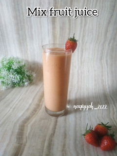 Foto resep 446. Mix fruit juice (jus strawberry dan pepaya)