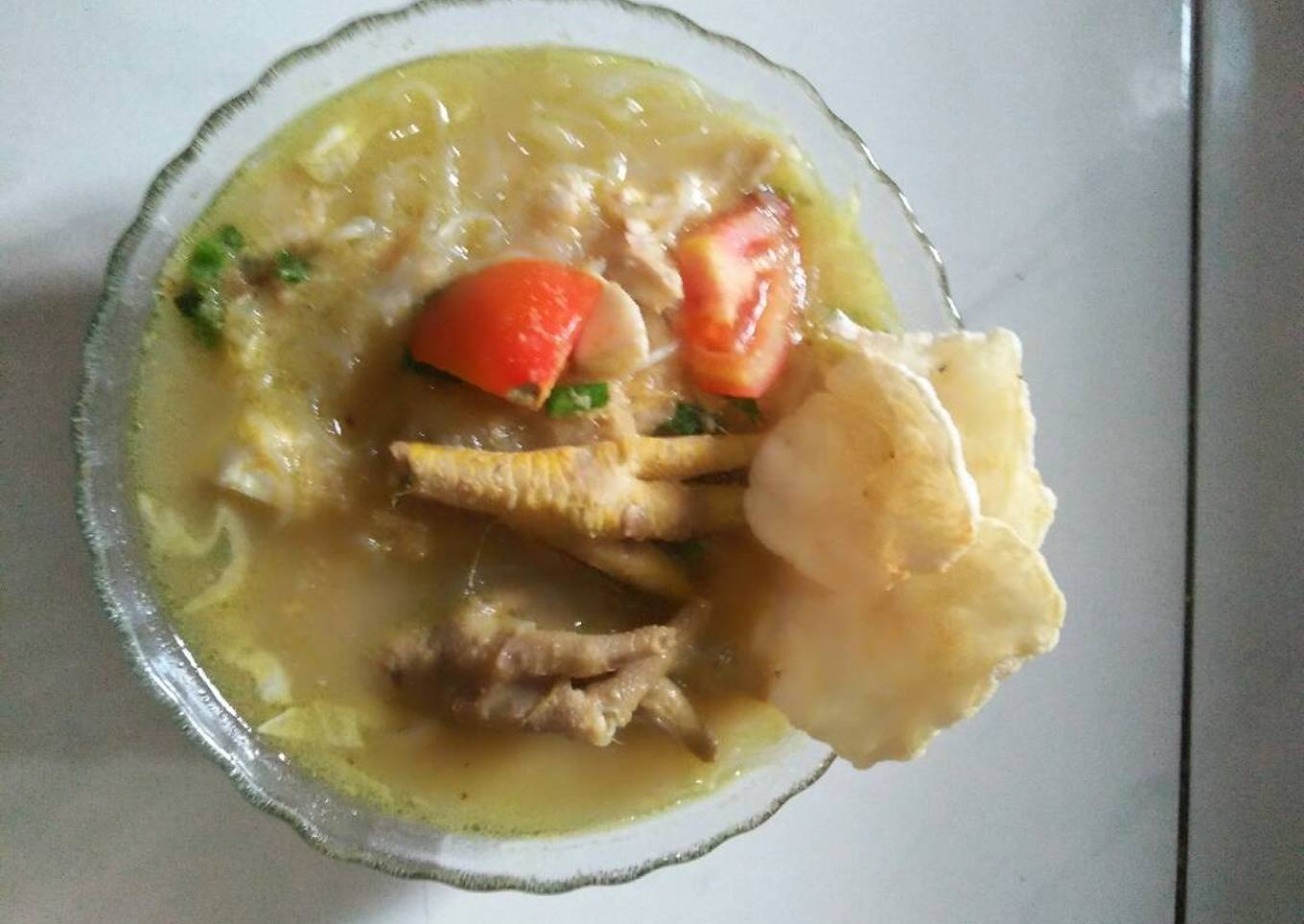 Soto ayam ceker lumer