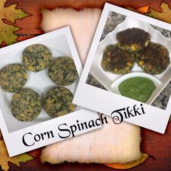 A picture of Corn Spinach Tikki.