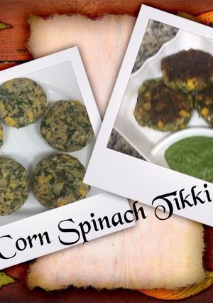 A picture of Corn Spinach Tikki.