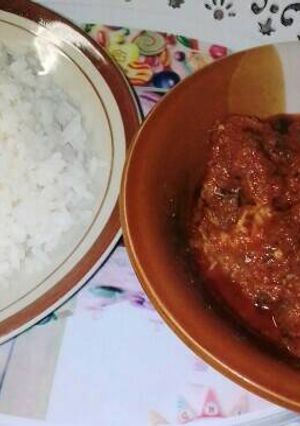 A picture of Rice and stew.