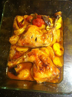 A picture of Roasted chicken and veg !.